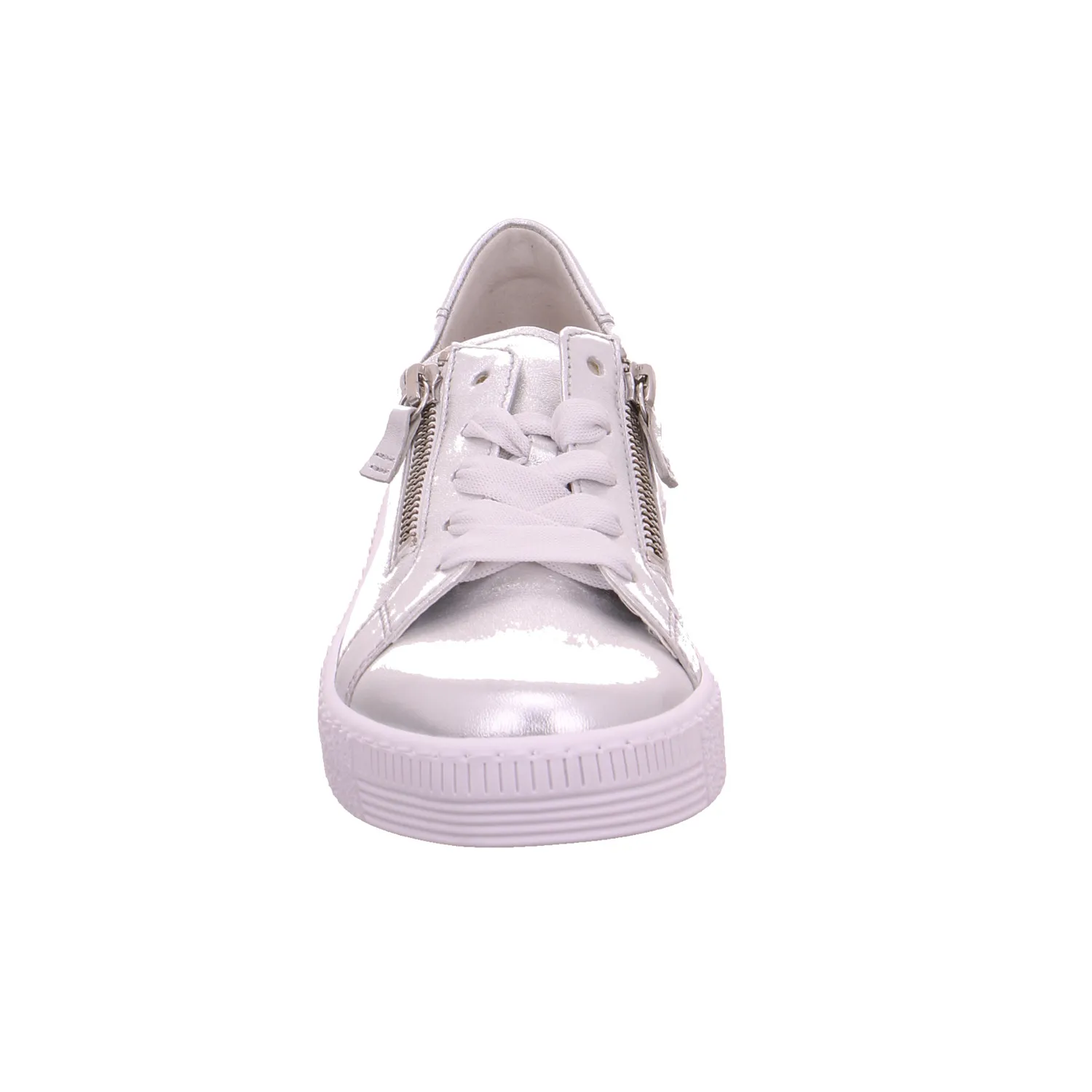 GABOR Sneaker Silber Leder  mit Wechselfussbett
