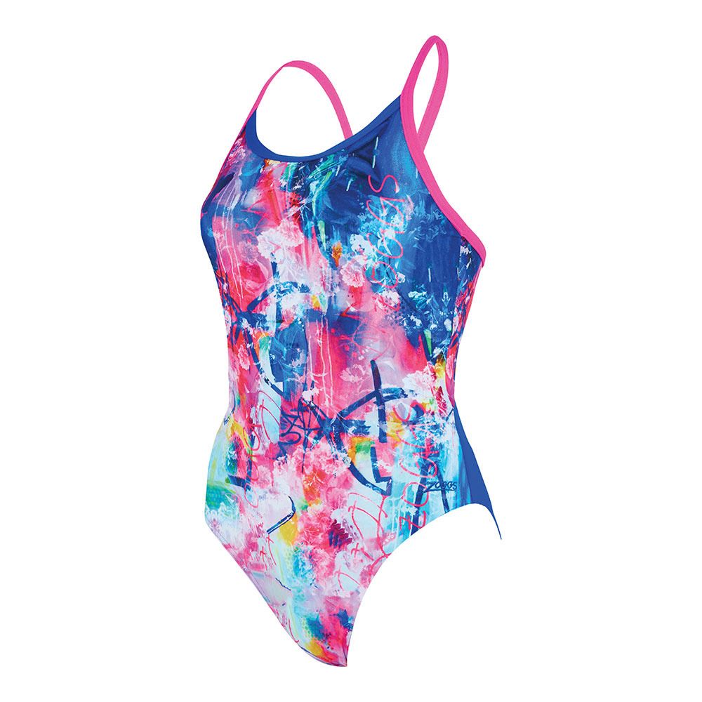 Zoggs SPRINTBACK - Maillot de bain 1 pièce Femme graffiti rose print
