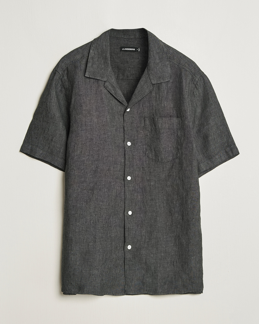 J.Lindeberg Elio Linen Melange Shirt Black