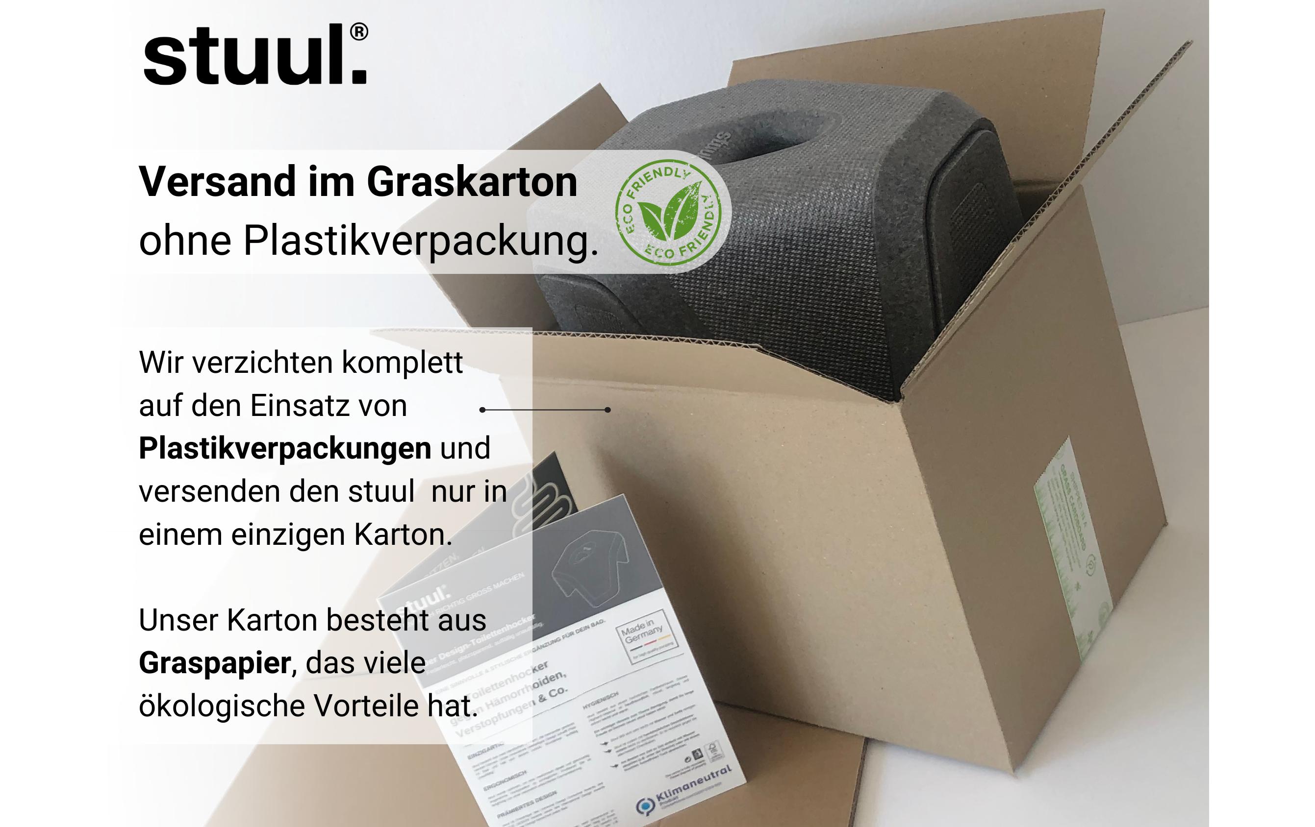 Toilettenhocker BasaltInnovativer, zweiteiliger Design Toiletten-Hocker Made in Germany