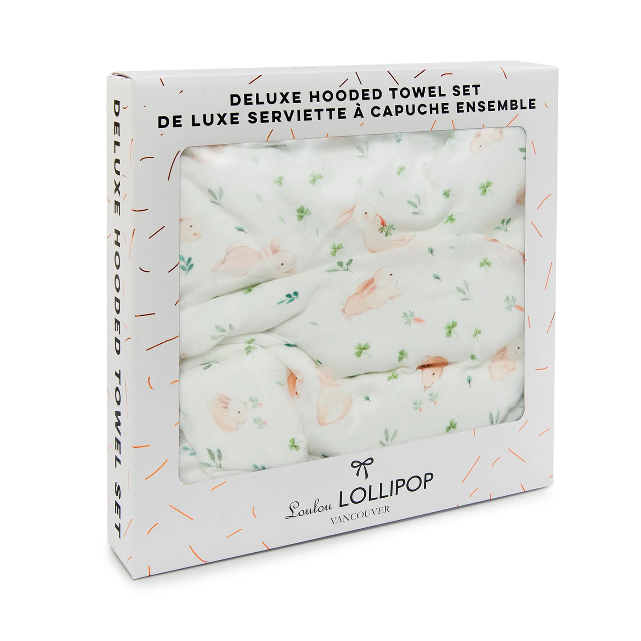 Loulou Lollipop Ensemble Serviette à Capuchon - Lapins