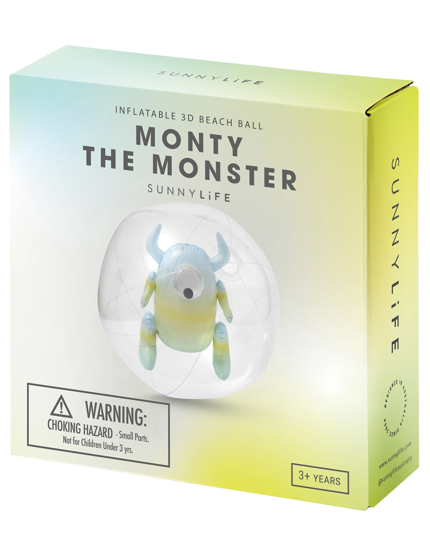 Wasserball MONTY THE MONSTER 3D (Ø32 cm) in hellgrün