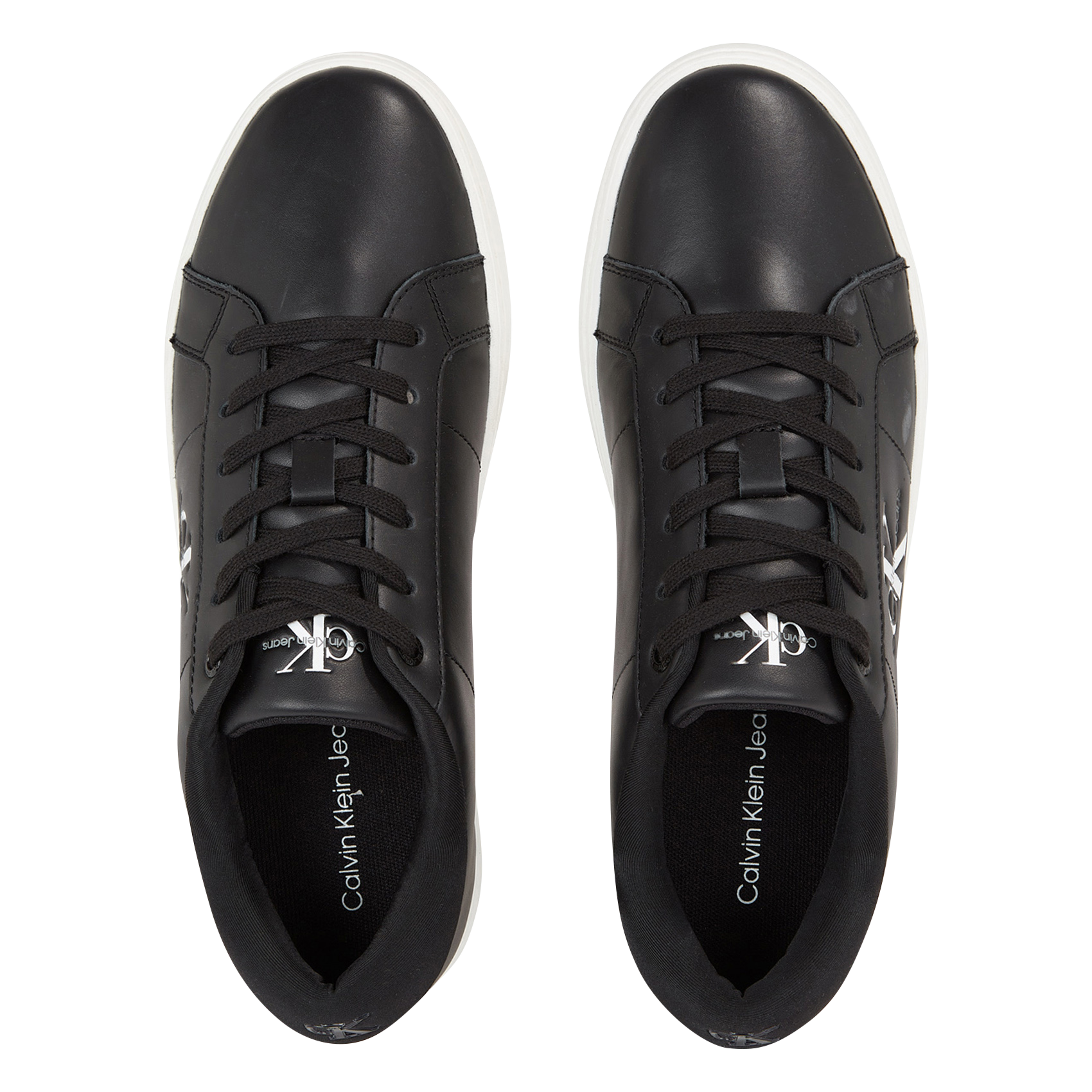 Baskets compensées en cuir| Noir