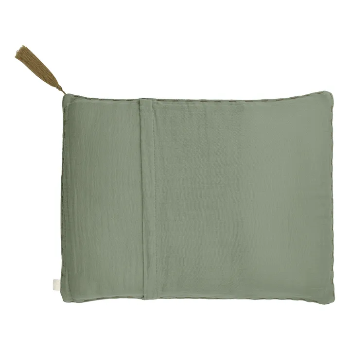 Numero 74 Coussin rectangulaire en coton bio | Sage Green S049