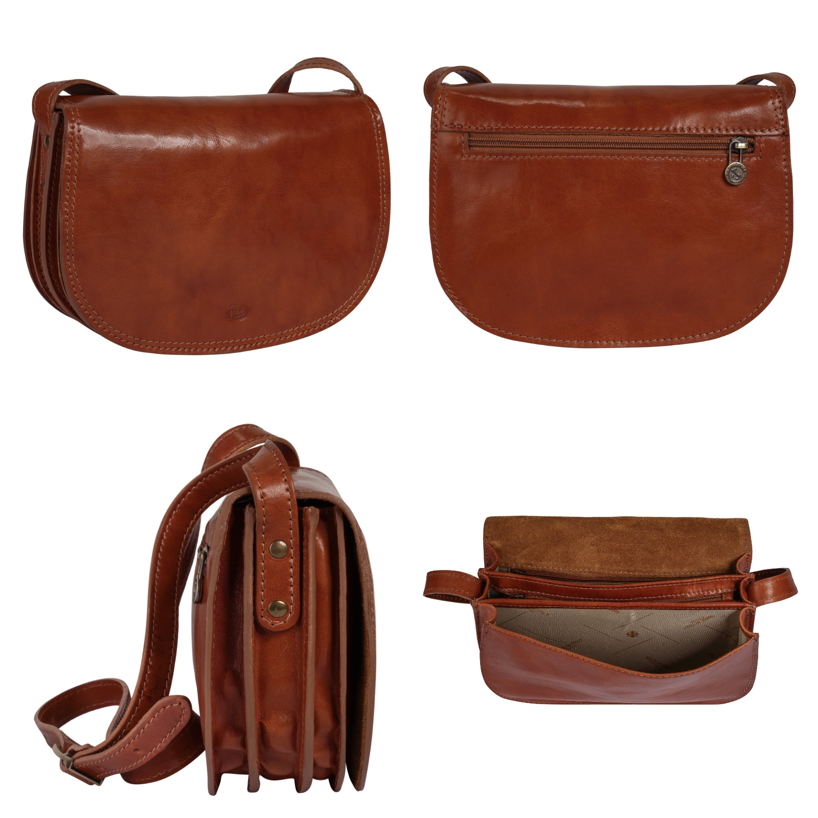 Piké Umhängetasche echt Leder, Made in Italy
