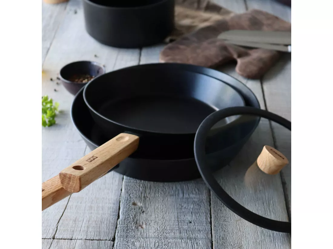 Ogo Living - Couvercle Ector 20cm En Verre Avec Poignee En Bois