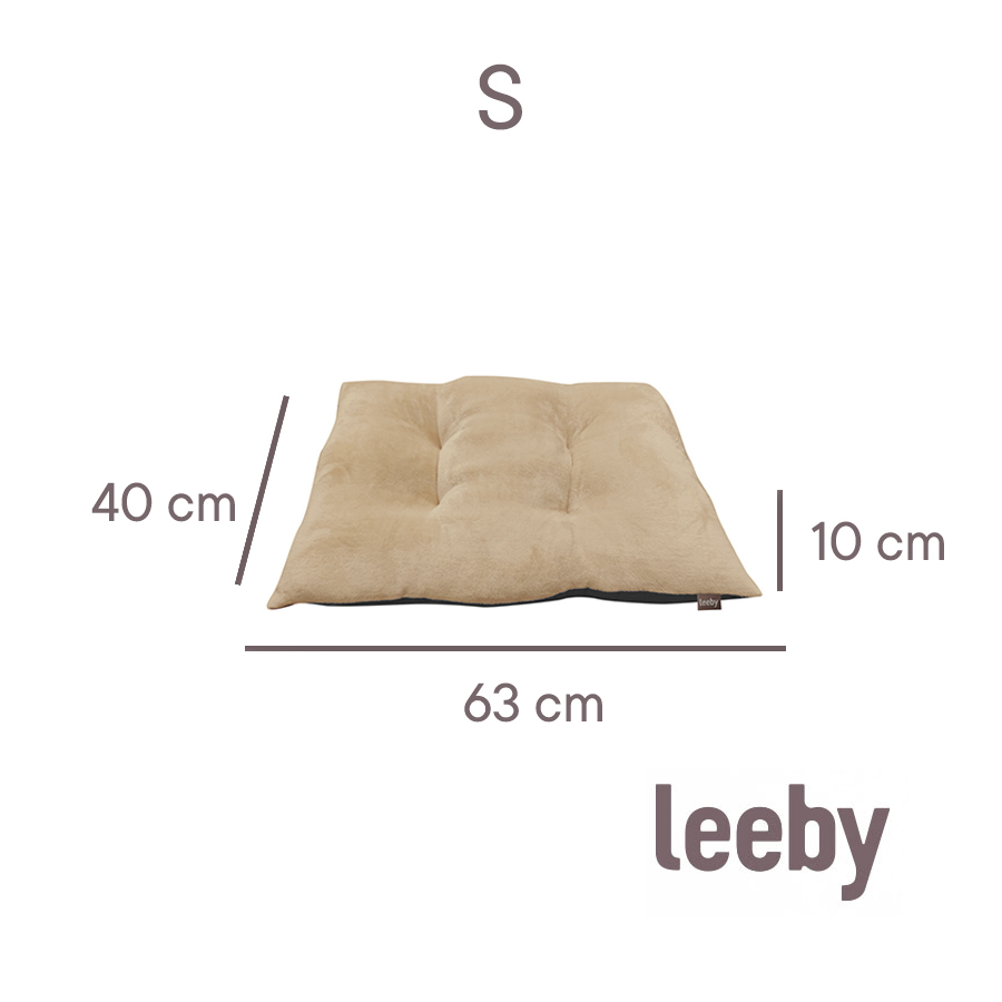 Almofada acolchoada bege para cães Leeby