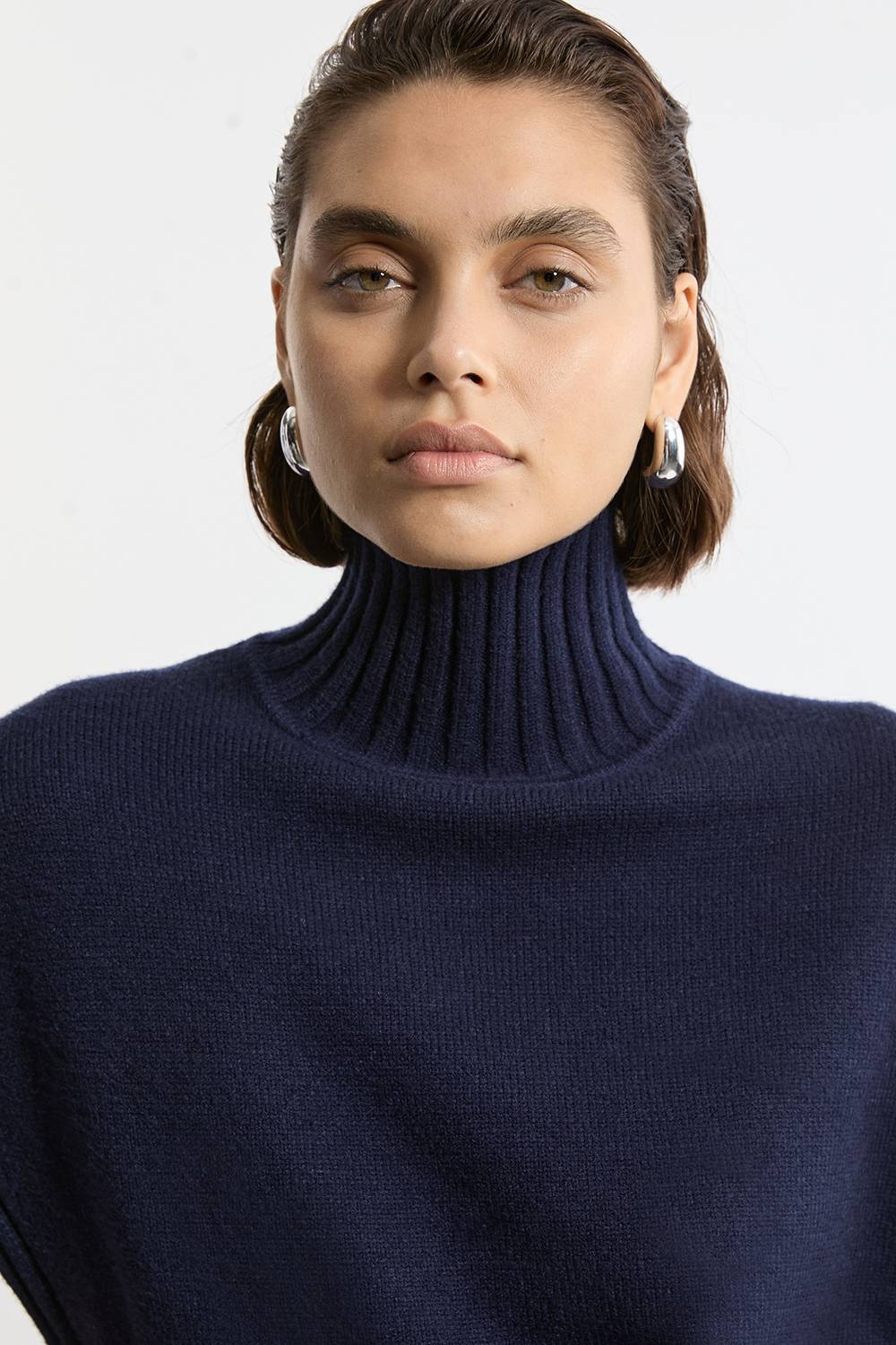KarenMillen Tunique tricotée à col haut en mélange de viscose