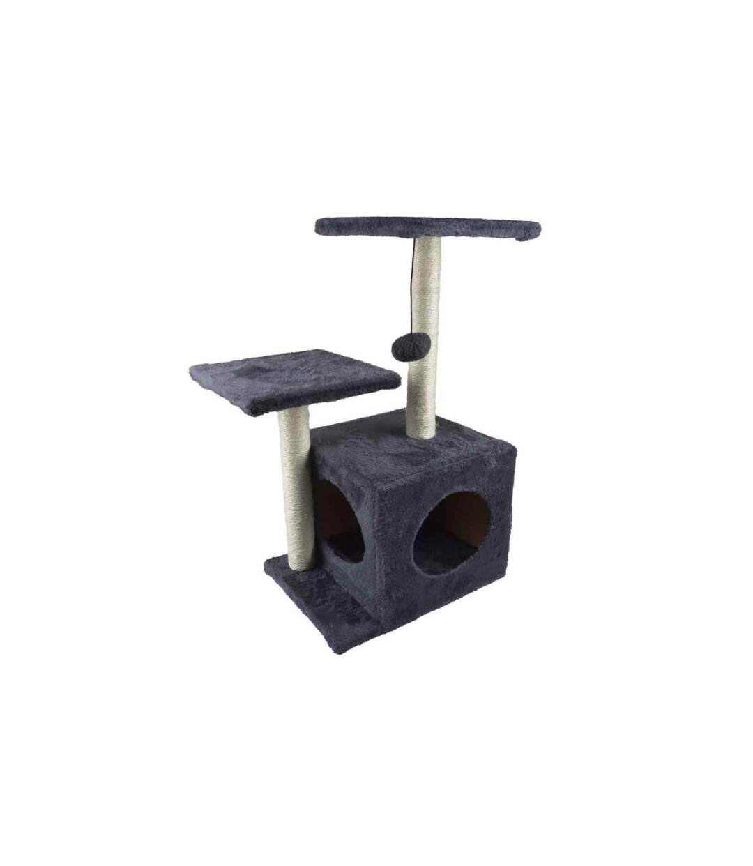 Paris Prix - Arbre à Chat Avec Niche 2 Plateformes 60cm Anthracite