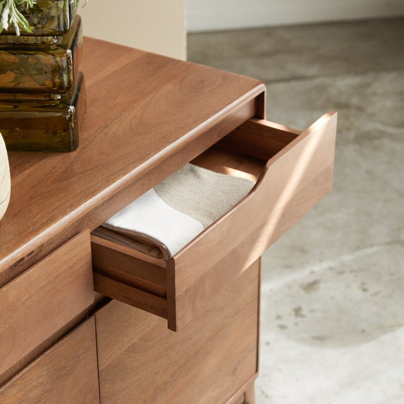 Buffet en bois de manguier massif Gabrielle H 81 x L 150 x P 40 cm