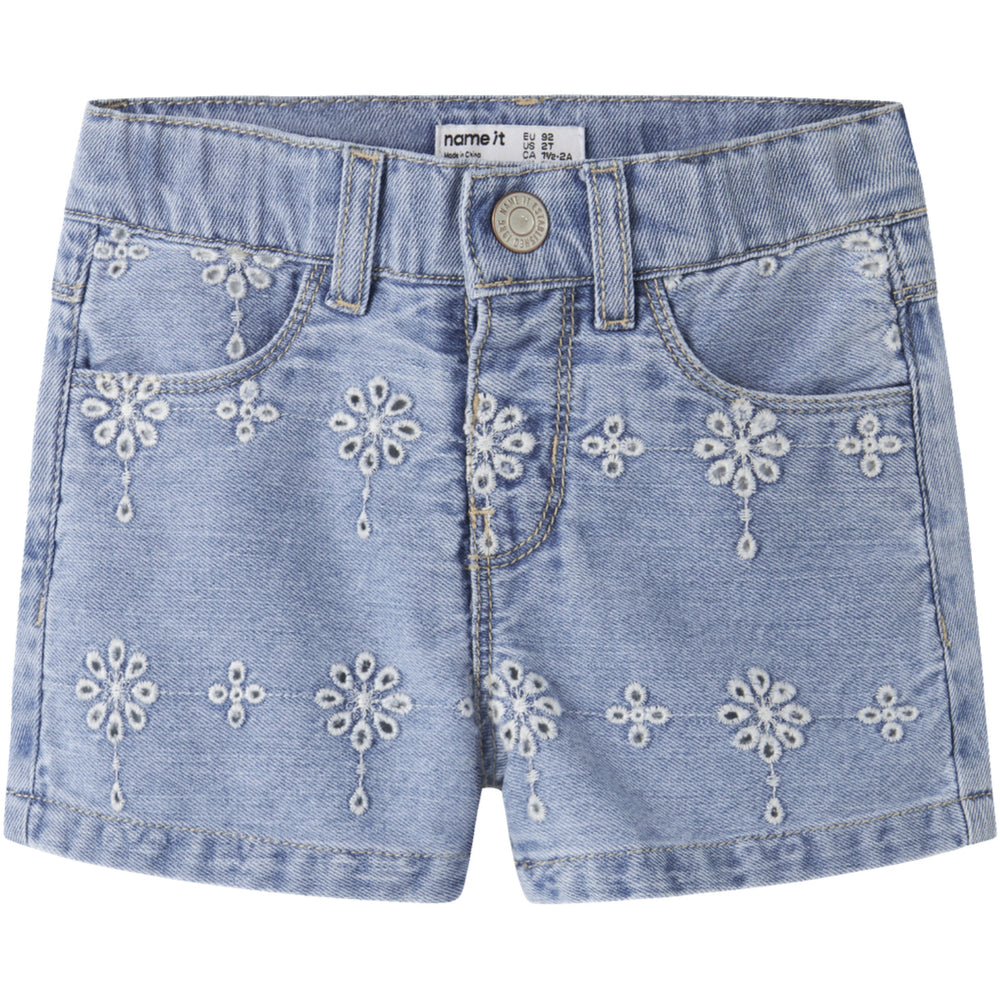Køb Name It Light Blue Denim Anglaise Nmfrose Mom Dnm Anglai Shorts 1026-Ov H