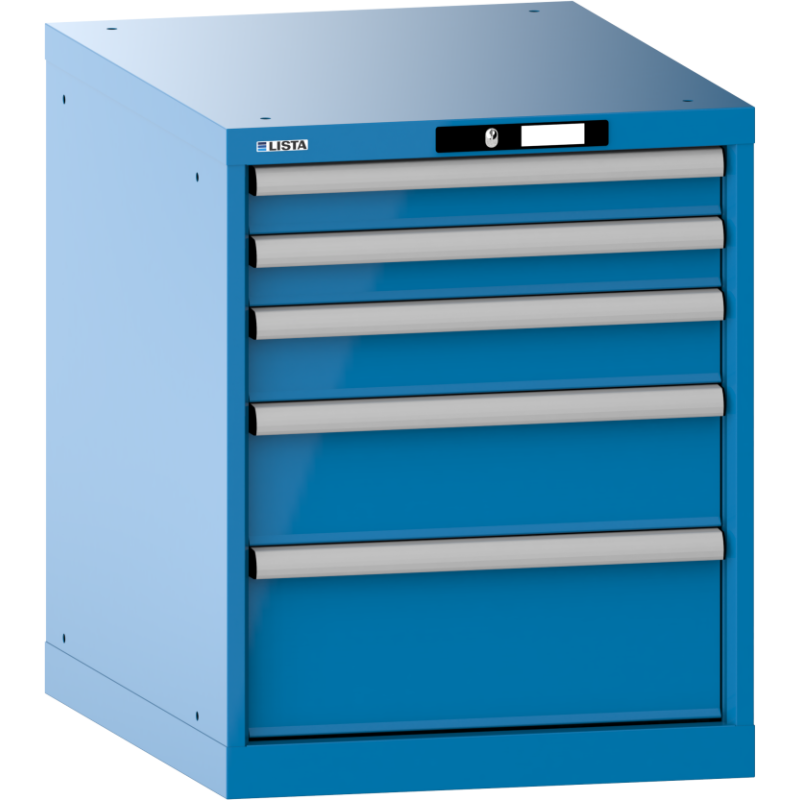 Armoire à tiroirs Lista 27x36E H 70 x L 56,4 x P 72,5 cm 5 tiroirs (2 x 7,5, 1 x 10, 1 x 15, et 1 x 20 cm) Key Lock
