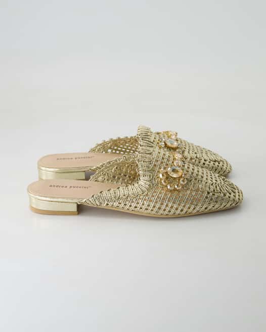 Andrea Puccini AP 23008-A1 Pantoletten in Gold