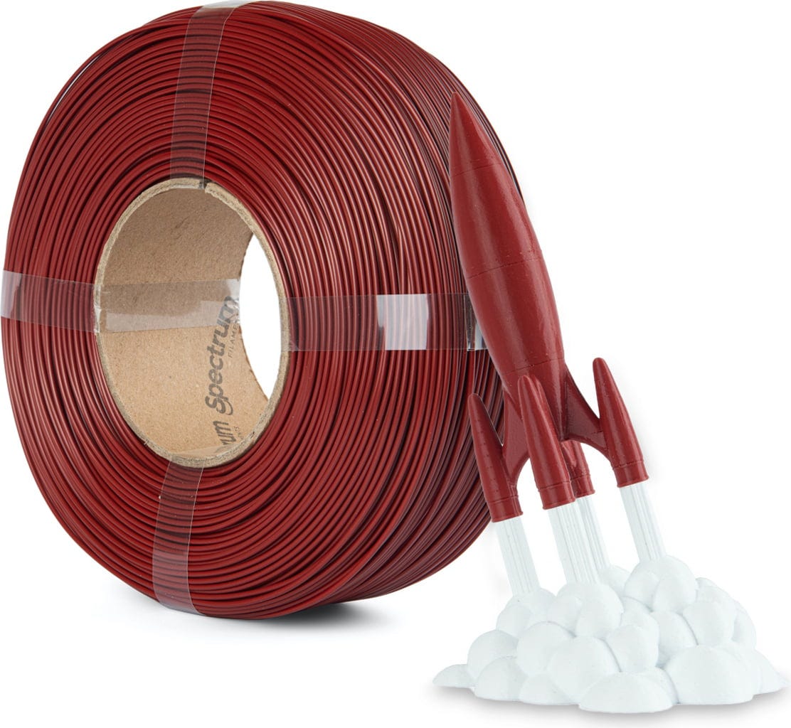 Spectrum  ReFill Premium PLA High Speed Crimson Red, 1,75 mm / 1000 g    PLA ohne Spule für den Hochgeschwindigkeitsdruck in Crimson Red