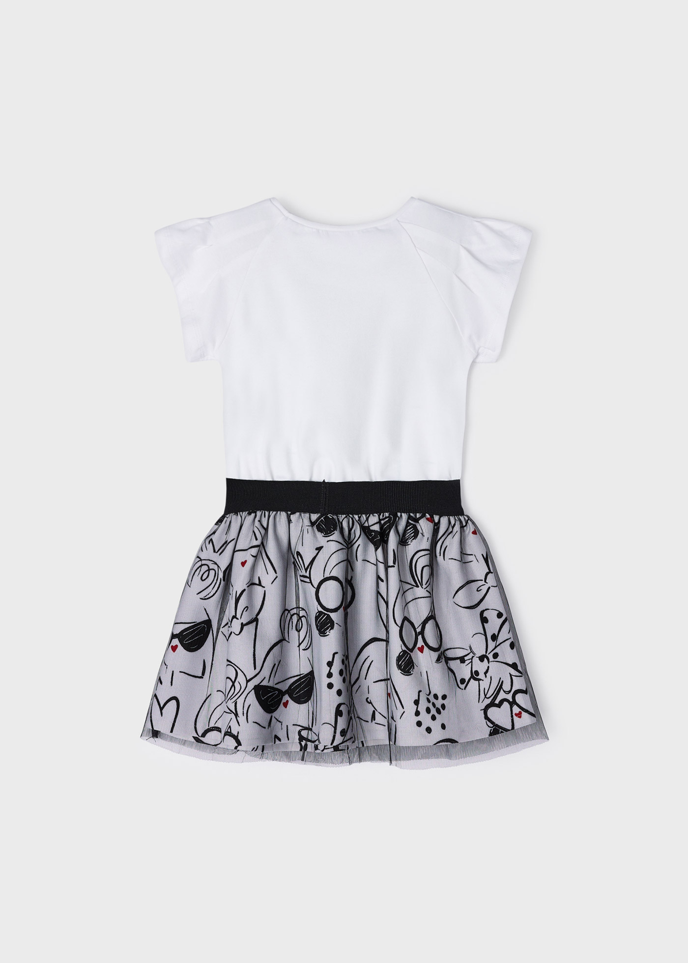 Conjunto de duas peças com saia estampada para meninas