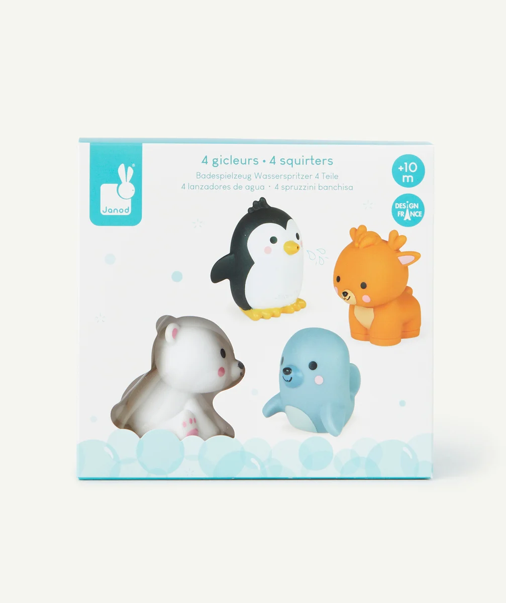 JANODLOT DE 4 GICLEURS DE BAIN ANIMAUX POLAIRES