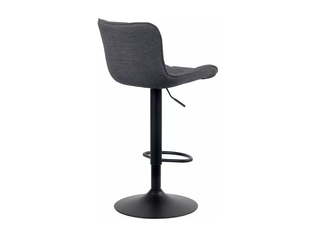 Lot de 2 Tabouret de bar - Tissu - Noir - Linus