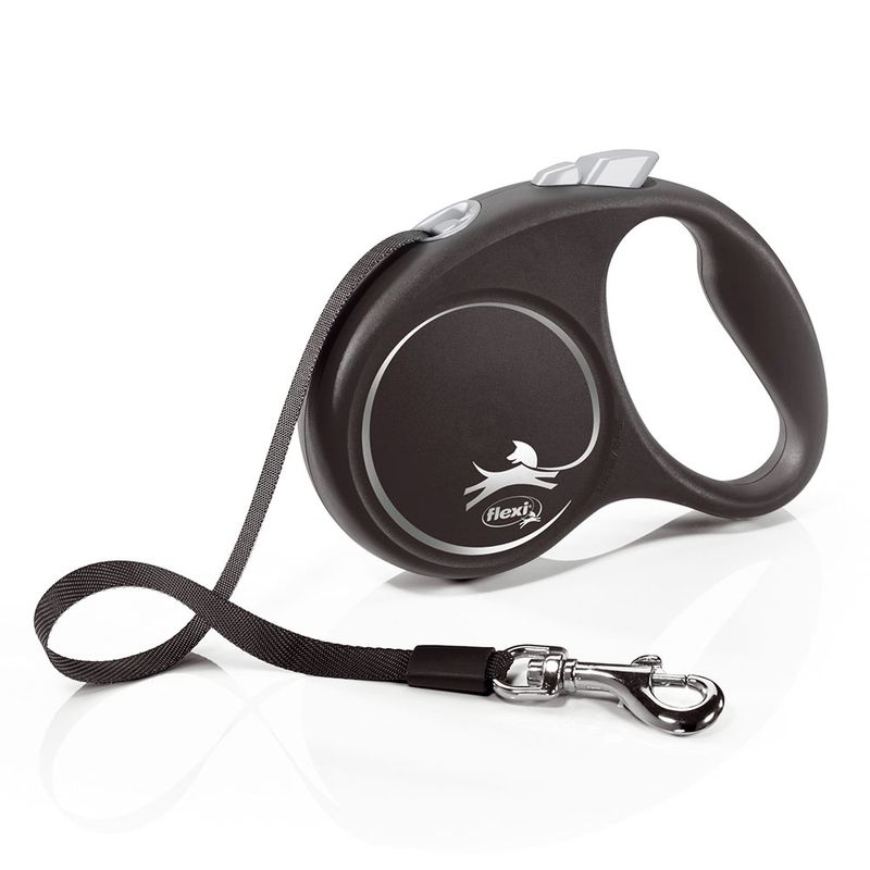 Laisse flexi Black Design noir, 5 m