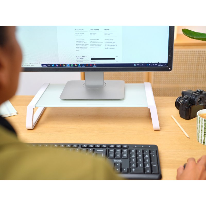 Trust 25351 support d'écran plat pour bureau Transparent, Blanc