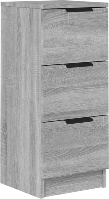 vidaXL - Dressoir - Grijs - Bewerkt Hout - 3 Lades