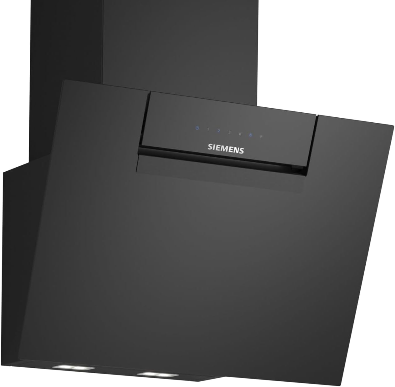 Siemens LC67KFN60, iQ300 Smarte Dunstabzugshaube, 60 cm breit, Wandmontierte Kopffreihaube, Made in Germany, Abluft-Umluft, Besonders leise, Touch- oder Kochfeld-Steuerung, LED-Beleuchtung, Schwarz