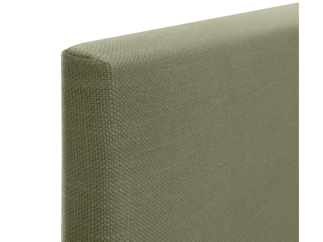 DHOME Tête de lit en lin naturel lisse 145x105cm avec pieds Lits 135/140 - Vert