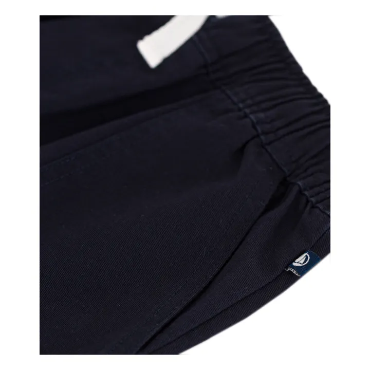 Petit Bateau Short Merlin Coton Lin | Bleu marine