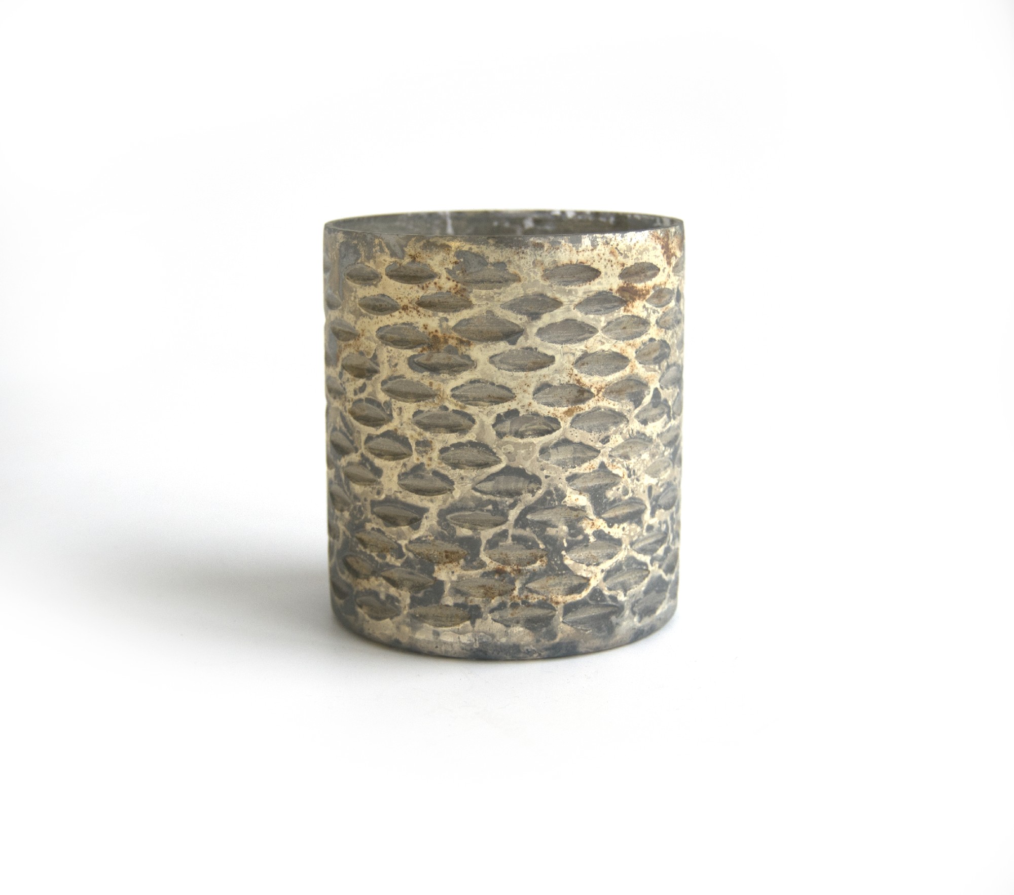 Teelichthalter 'Votive L', antik silber, Ø 9 cm, H 10 cm von fischer's lagerhaus