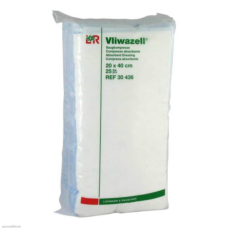 Vliwazell Kompressen 20x40cm, 25 St