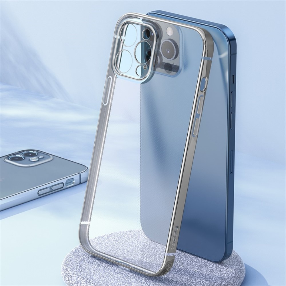 iPhone 12 Pro Gummi Hülle Shining Case Ultra Thin 0.8 mm - Silber (Transparent)
