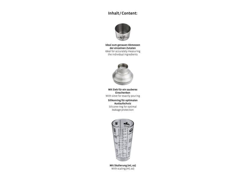 Xavax Drink Mixer Cocktail-Shaker 0.4 l, Transparent Cocktail-Shaker