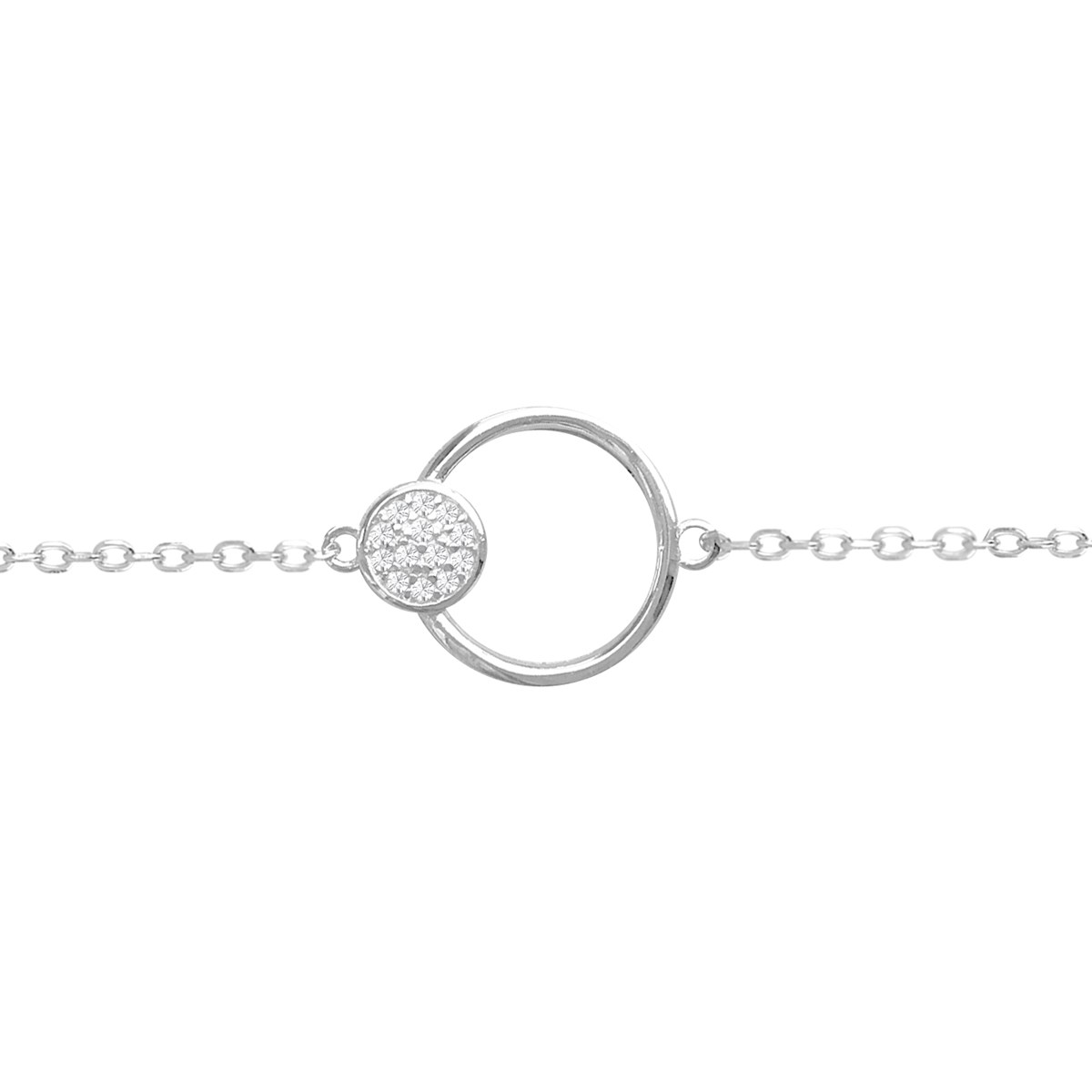 Bracelet en argent 925 rhodié et oxyde de zirconium