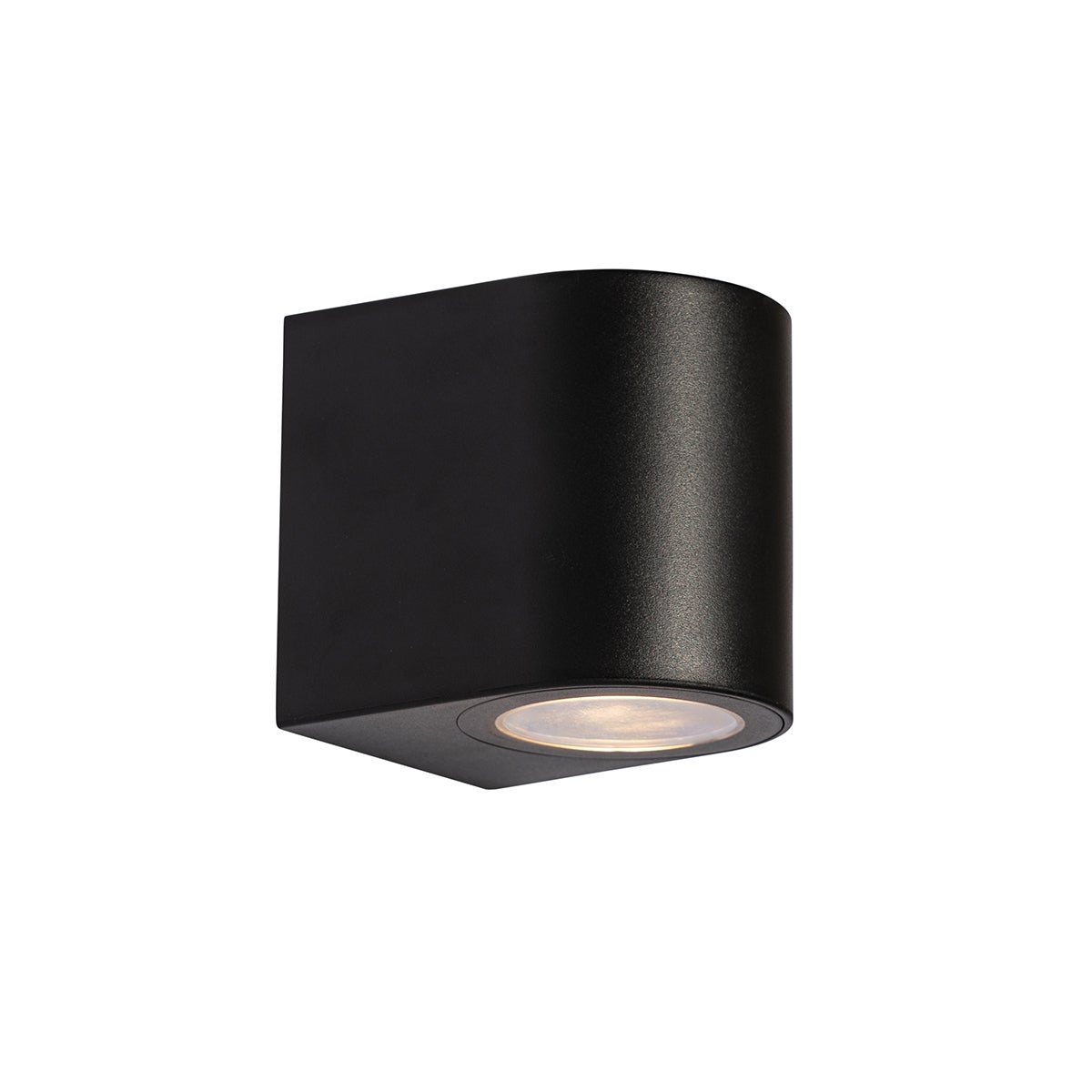 Moderne ovale buitenwandlamp van zwart kunststof - Baleno