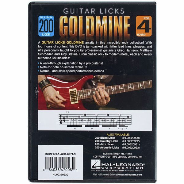 Hal Leonard 200 Rock Licks-Guitar Licks DVD