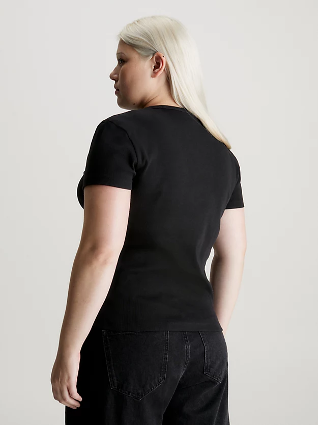 Camiseta plus size de algodão com brasão