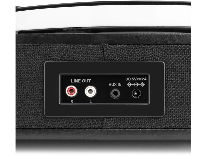 Fenton Plattenspieler RP162LED Schwarz Plattenspieler mit Bluetooth und farbwechselnden LEDs