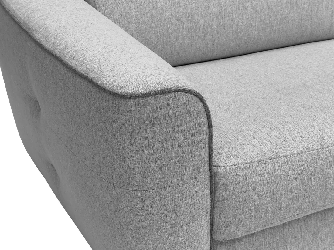 Canapé 3 places convertible express en tissu gris clair - couchage 140 cm - matelas 16 cm FLUTARI