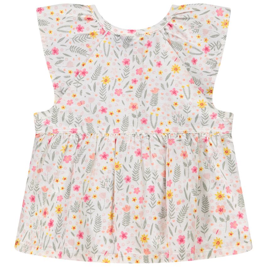 Top imprimé floral pour bébé fille - Ecru