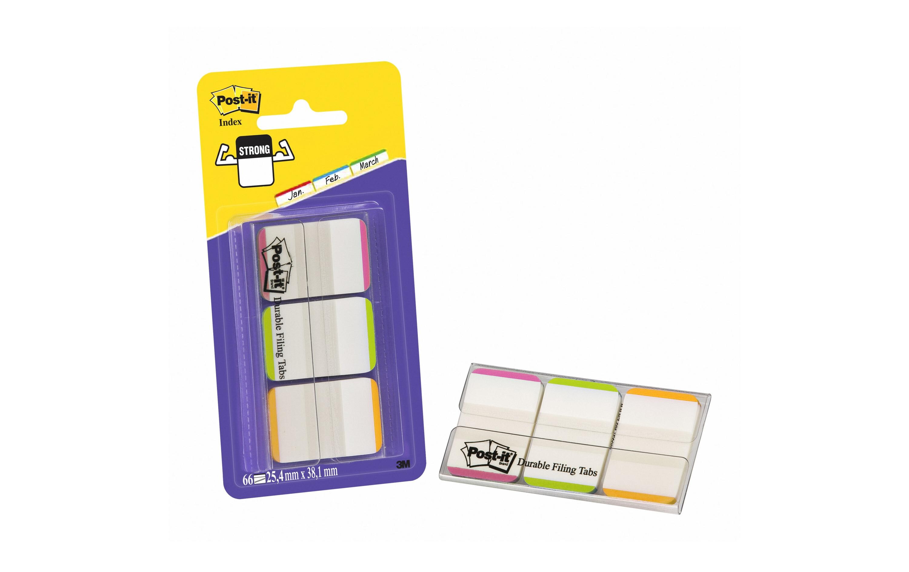 Page Marker Index Strong Pink/Orange/Grün, 3 Stück66 selbstklebende Markierungsstreifen