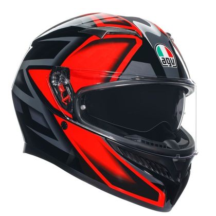 Casque AGV K3 - COMPOUND - Noir / Rouge