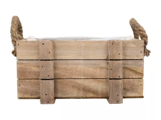 Panier en bois avec poignées marron 22x13x10,5h