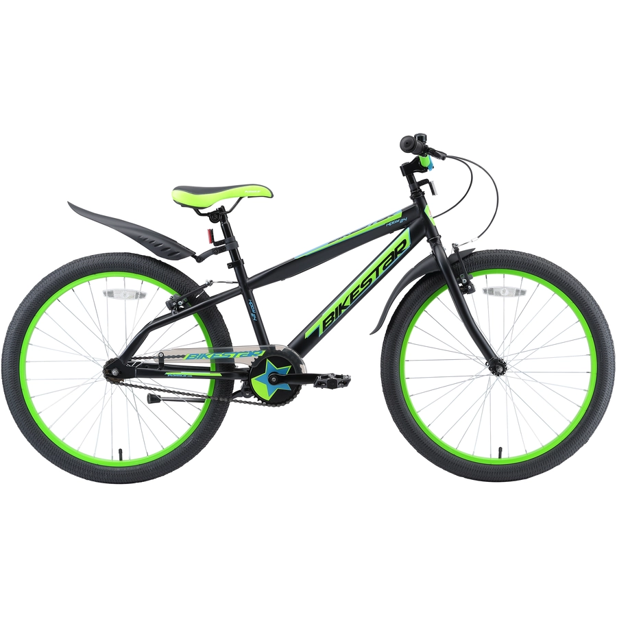 Bikestar Kinderrad 24 Zoll Urban Jungle schwarz, grün