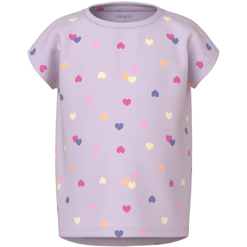 Køb Name It Lavender Fog Colorful Hearts Nmfvigga Capsl Top