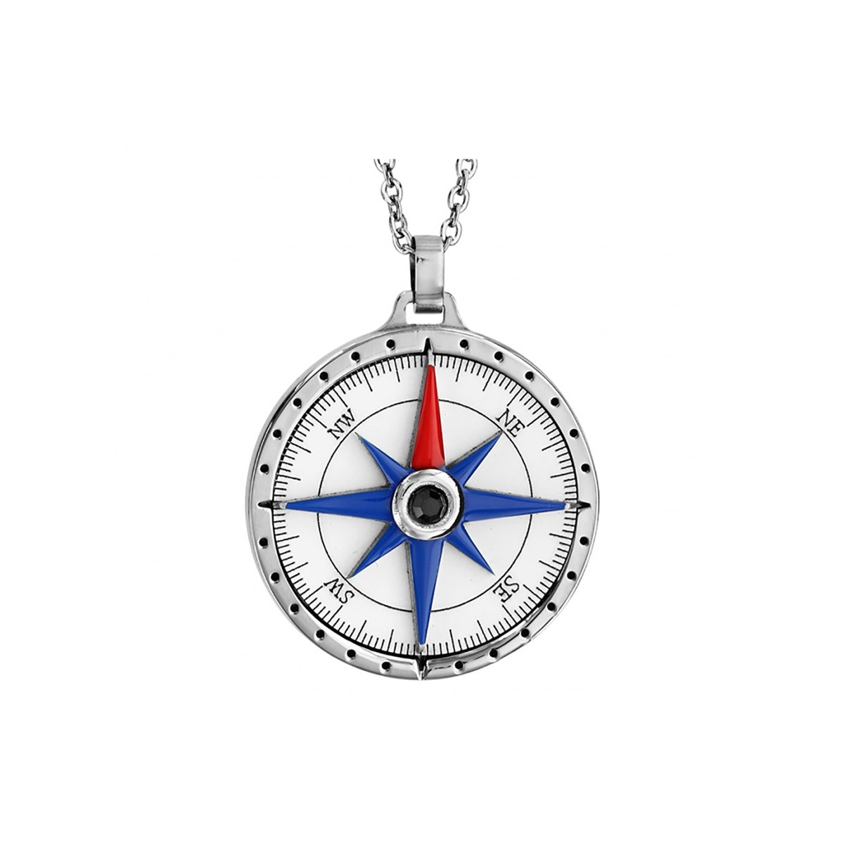 Collier Rose des vents - Acier