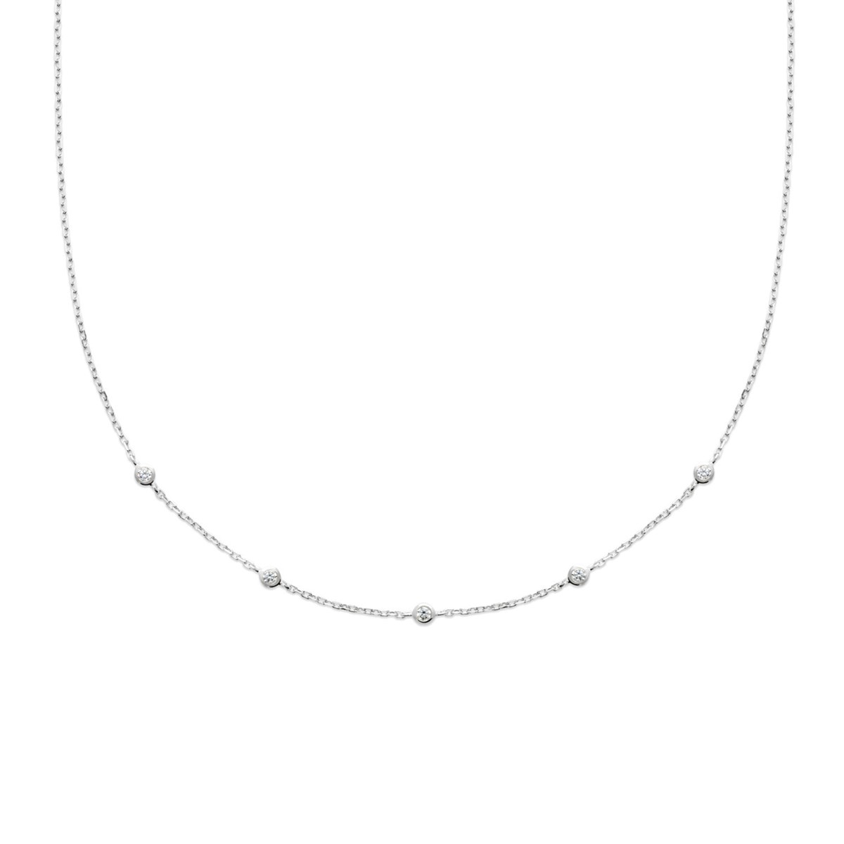 Collier Brillaxis argent rhodié cinq oxydes