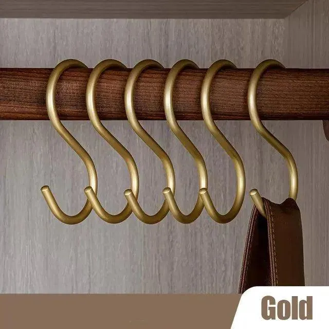 5 pcs Matte Gold/Silver Small S Shape Hook Holders | Modern Practical Clothes Hanger