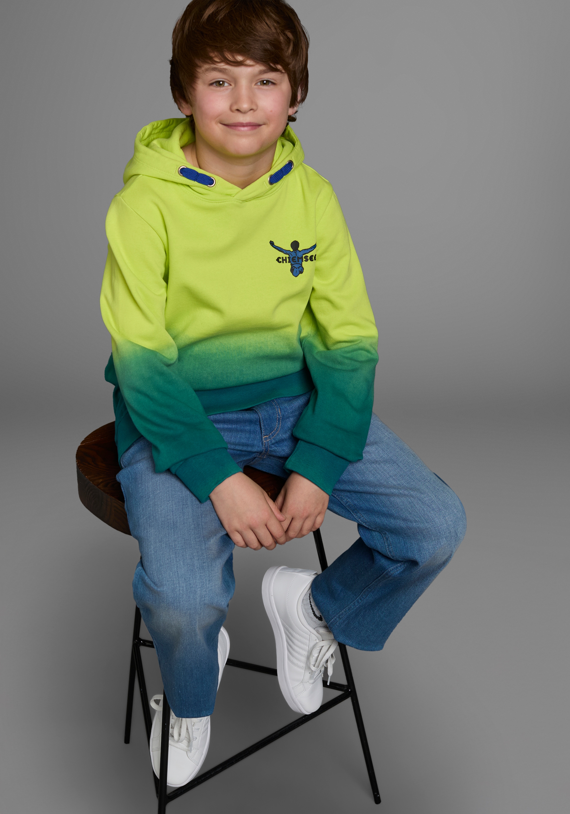 Chiemsee Kapuzensweatshirt »Farbverlaufshirt«, Langarm,  bedruckt,  Rundhalsausschnitt,  aus 100% Baumwolle