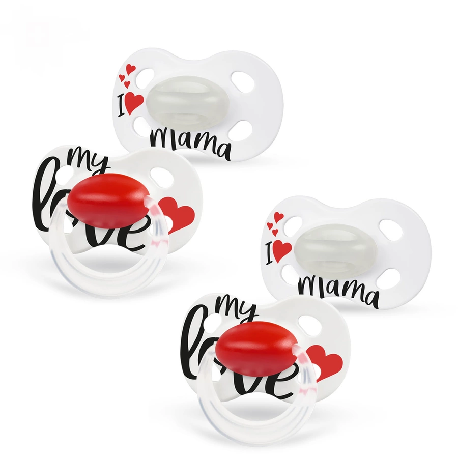 Medela Baby Schnuller Day & Night 6-18 Monate DUO Signature 4 Stück in weiß, rot