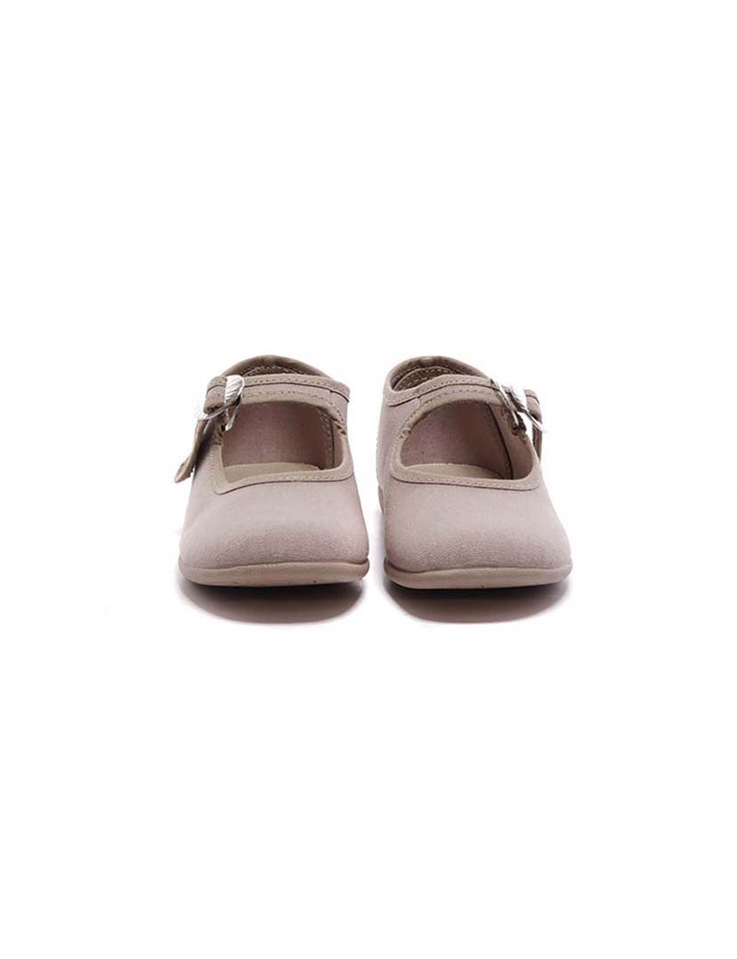 Antique Pink Canvas Ballet Flats