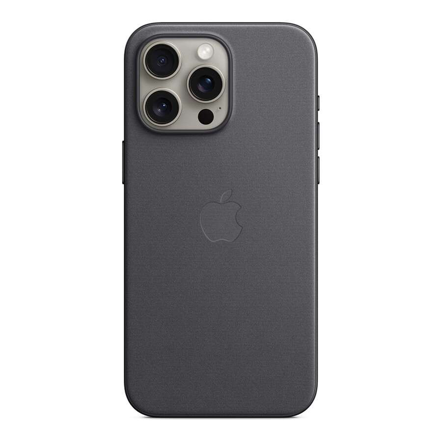Apple Coque en tissage fin avec MagSafe pour iPhone 15 Pro Max - Noir
